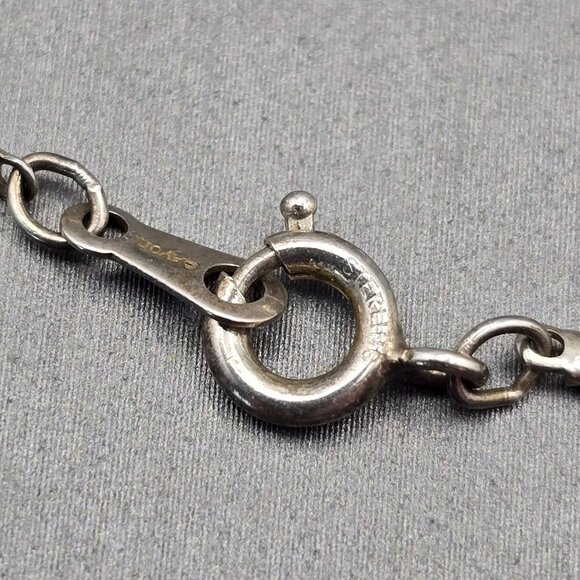 VTG Avon Sterling Silver Faceted Crystal Ball Pendant Necklace 18" Serpentine - Picture 8 of 9